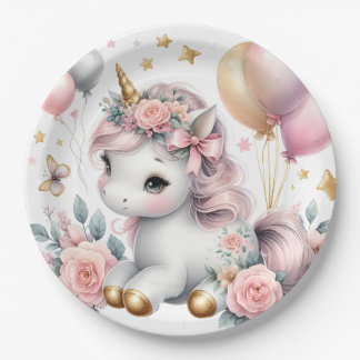 Assiettes En Carton Pastel Unicorn