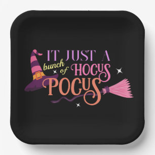 Assiettes En Carton Pastel Witch Hocus Pocus Halloween Casquette Broom