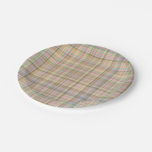 Assiettes En Carton Pastels au chocolat Plaid 8 PAPIERS PLATS