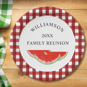 Assiettes En Carton Pastèque de Réunion familiale