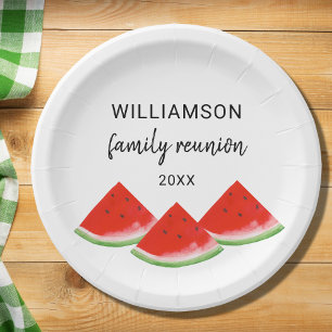 Assiettes En Carton Pastèque Rouge Reunion Famille
