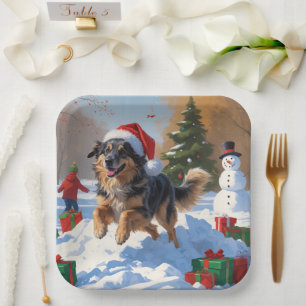 Assiettes En Carton Pasteur anatolien Noël Festif Neige