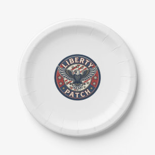 Assiettes En Carton Patch de liberté patriotique Broderie