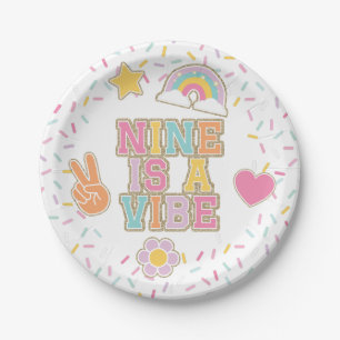 Assiettes En Carton Patch Preppy Nine est un Vibe 9e anniversaire