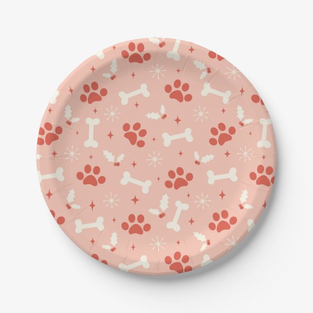 Assiettes En Carton Pâtes et os de Noël Motif (Devant)