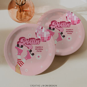 Assiettes En Carton Patinage à rouleaux Plaques de papier rond pour fê