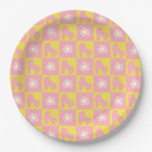 Patinage derby À damiers rouleau rose Jaune