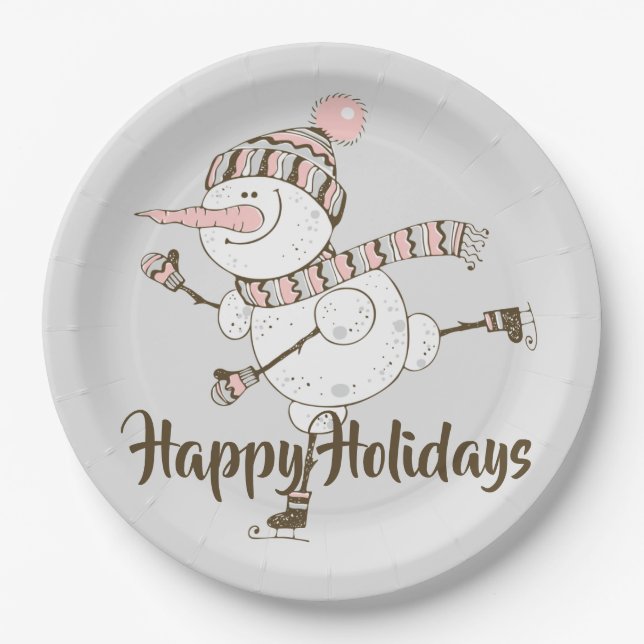 Assiettes En Carton Patinage sur glace de Whimsical (Devant)