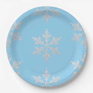 Assiettes En Carton Patinage sur glace Flacons de neige Anniversaire