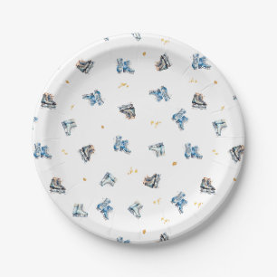 Assiettes En Carton Patinage sur glace Plaques d'anniversaire, Hockey 
