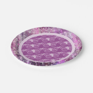 Assiettes En Carton Patine pourpre : Papillons