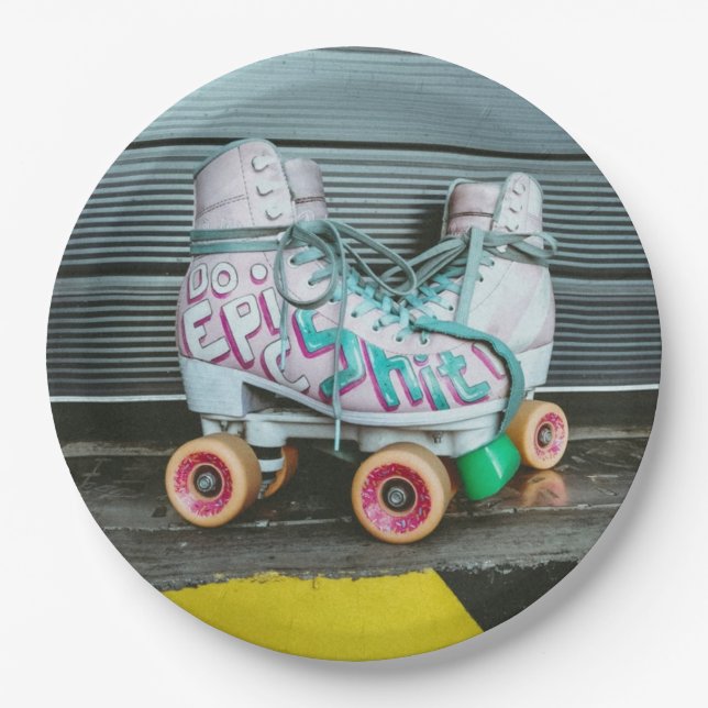Assiettes En Carton Patins à rouleaux (Devant)