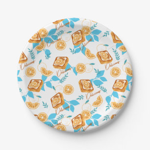 Assiettes En Carton Pâtisserie aux agrumes et dessert Feuille Motif