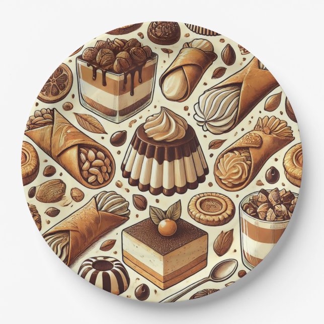 Assiettes En Carton Pâtisseries et Plaques de papier de dessert (Devant)
