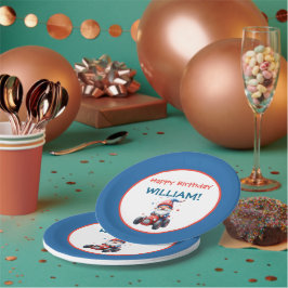 Assiettes En Carton Patriotic Gnome Red Car 5th Birthday