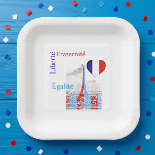 Assiettes En Carton Patriotique français