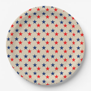 Assiettes En Carton Patriotique Juillet USA Amérique Rustique Pays éto
