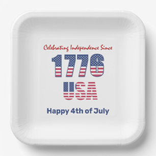Assiettes En Carton Patriotique rouge blanc et 4 juillet bleu
