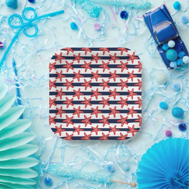 Assiettes En Carton Patterns de Stars And Stripes (Fête)