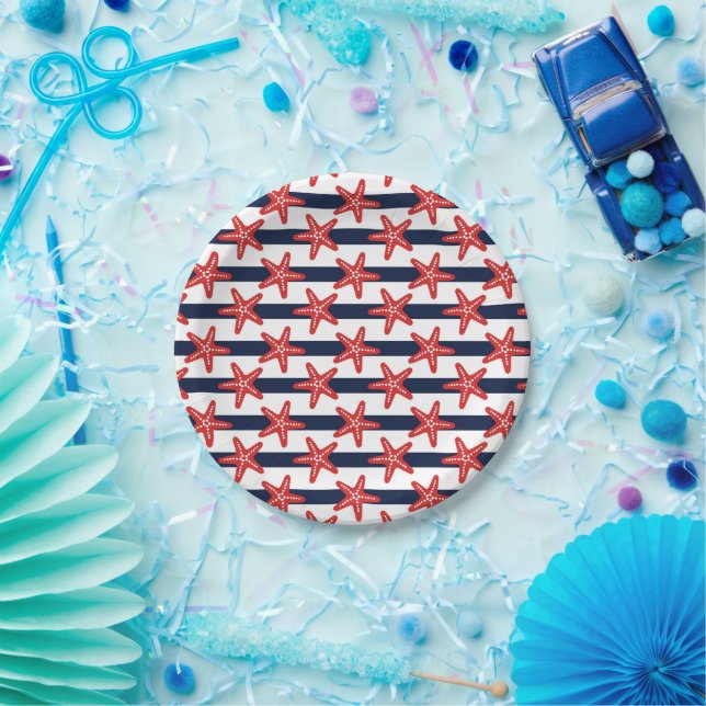 Assiettes En Carton Patterns de Stars And Stripes (Fête)