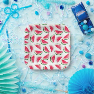 Assiettes En Carton Patters de Cute Pineapple et Watermelon