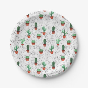Assiettes En Carton Patters de Green Terracotta Cactus
