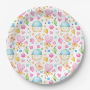 Assiettes En Carton Patters de Hearts and Muffins