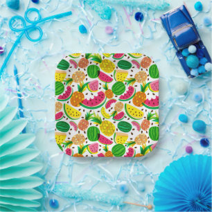 Assiettes En Carton Patters de Red & Yellow Tropical Fruit