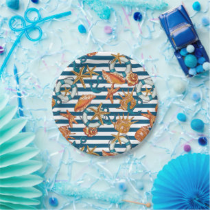 Assiettes En Carton Patters de Sea Shell