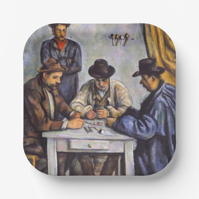 Assiettes En Carton Paul Cezanne - Les Joueurs De Cartes (Recto)
