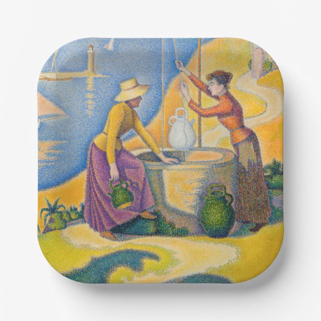 Assiettes En Carton Paul Signac - Femmes dans le puits (Recto)