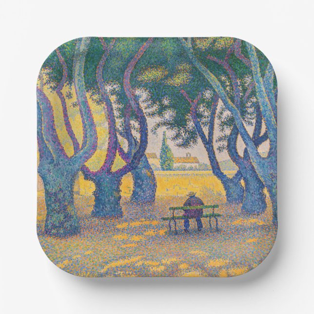 Assiettes En Carton Paul Signac - Place des Lices, Saint-Tropez (Recto)