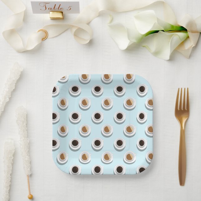 Assiettes En Carton Pause café. (Mariage)