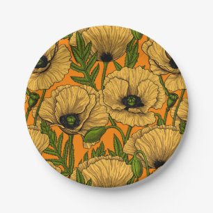 Assiettes En Carton Pavot jaune