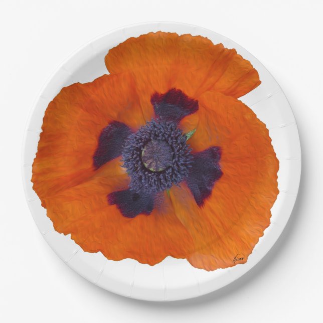 Assiettes En Carton Pavot orange 1 d'écarlate (Devant)