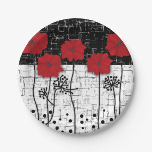 Assiettes En Carton Pavot rouge