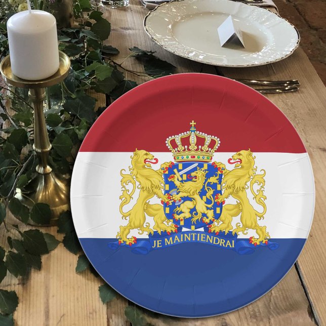 Assiettes En Carton Pays-Bas, fête du drapeau néerlandais, anniversair (Créateur téléchargé)