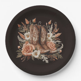 Assiettes En Carton Pays élégant moderne Occidental- Fleurs