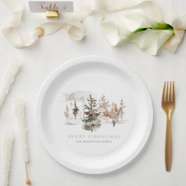 Assiettes En Carton Paysage hivernal de Noël