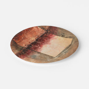 Assiettes En Carton Paysage rouge abstrait