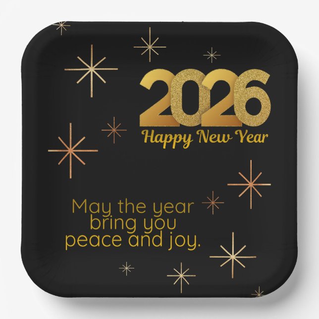 Assiettes En Carton Peace and Joy 2026 Paper Plate (Recto)