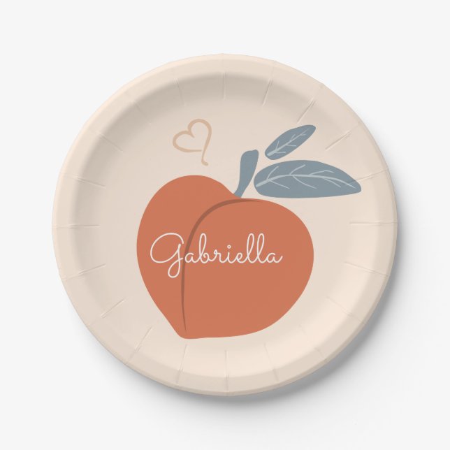 Assiettes En Carton Peach Love (Devant)