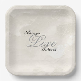 Assiettes En Carton Pearl White Glam Amour toujours Mariage