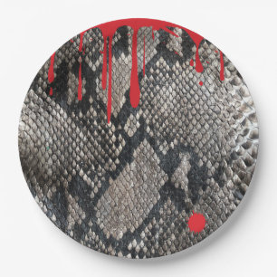 Assiettes En Carton Peau de serpent Python d'Halloween - Gory Bloody E