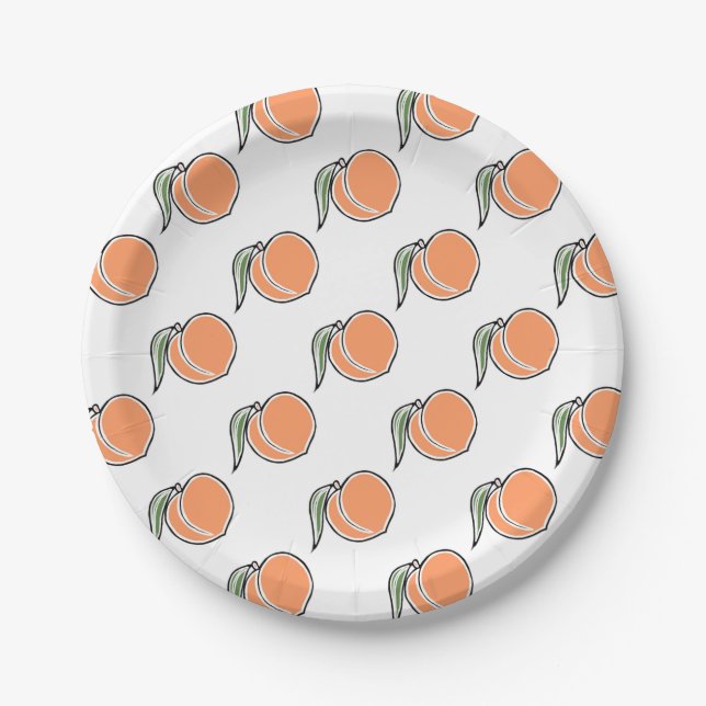 Assiettes En Carton Pêche (Devant)