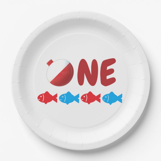 Assiettes En Carton Pêche 1er anniversaire (Devant)