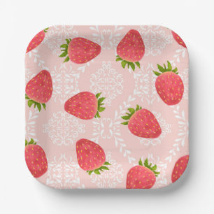Assiettes En Carton Pêche aux fraises