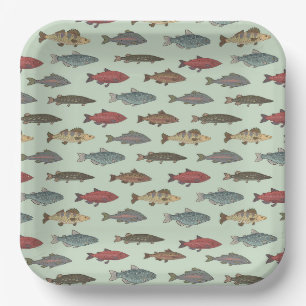 Assiettes En Carton Pêche aux poissons 