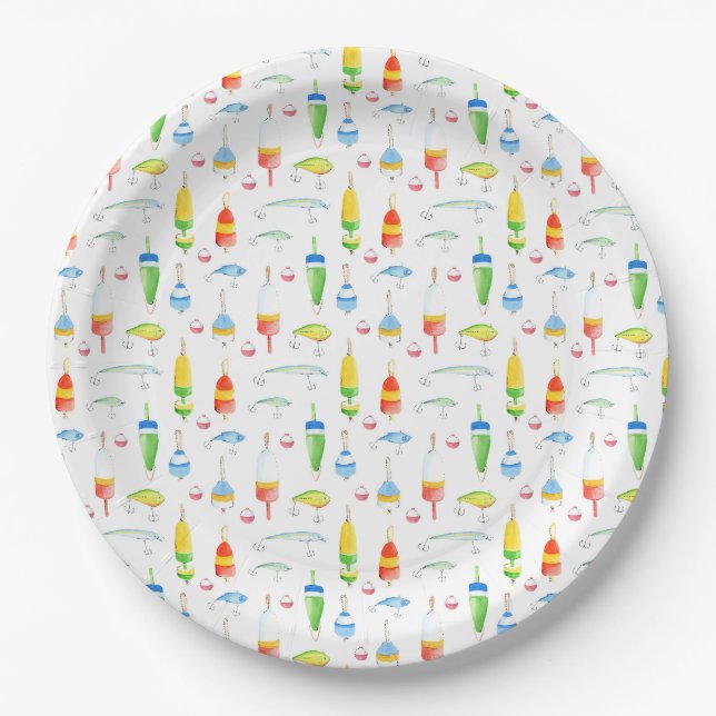 Assiettes En Carton Pêche inspirée (Devant)