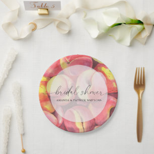Assiettes En Carton Pêches - Douche nuptiale